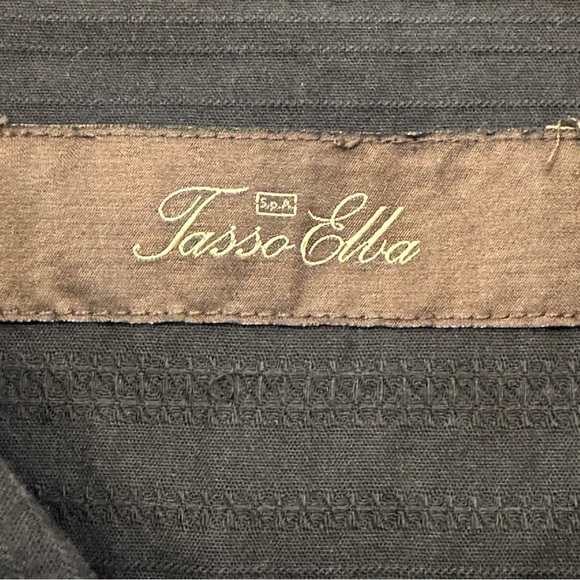 Tasso Elba Men’s XL Black Cotton Short Sleeve Button Shirt - Picture 3 of 5